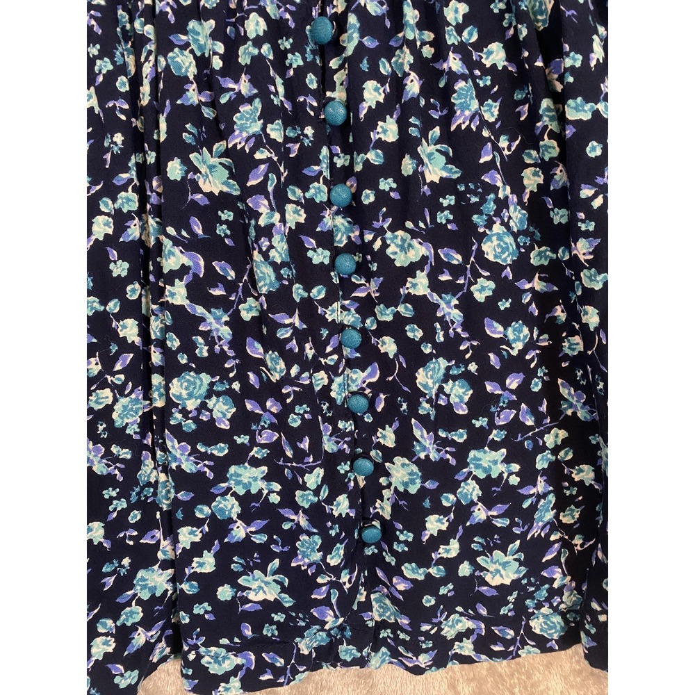 Woman Within Blouse Womens 18/20 Blue Floral Boho Tunic Button Flowy Peasant - Picture 5 of 10
